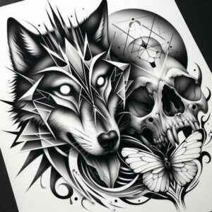 wolves tattoo design ideas layered fill alpha energy for shoulder