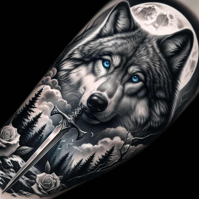 wolves tattoo design ideas Realism perfect proportions deep forest mark for biceps