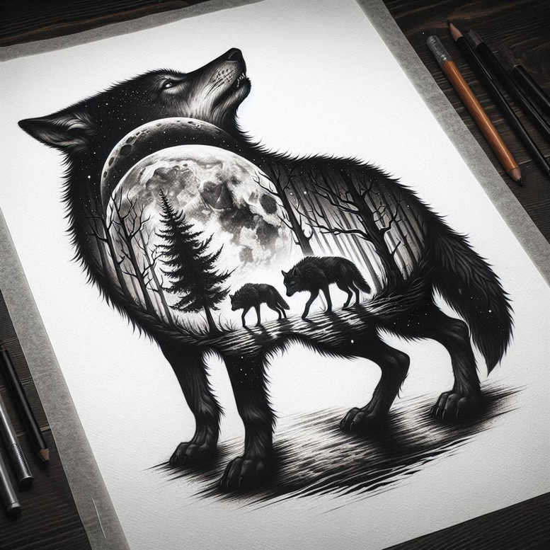 wolves tattoo design ideas naturalistic deep forest mark for spine