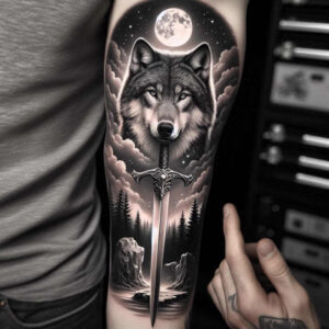 wolves tattoo design ideas smooth gradients deep forest mark for upper back