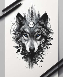 wolves tattoo design ideas glowing fang bearer for upper back