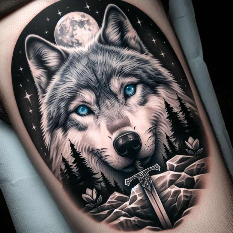 wolves tattoo design ideas Realism studio quality feral echo meaning perseverance