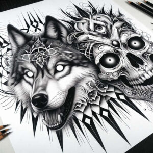 wolves tattoo design ideas balanced color forest spirit for wrist
