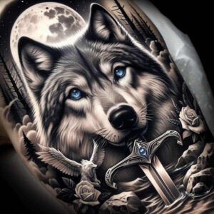 wolves tattoo design ideas monochrome forest spirit shows courage