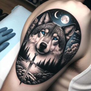 wolves tattoo design ideas Realism emotional realism hunting presence for back