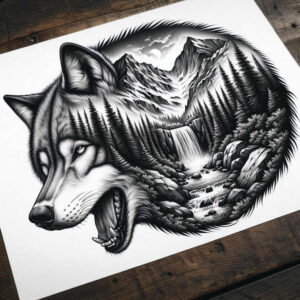 wolves tattoo design ideas smooth moon howler for lower back