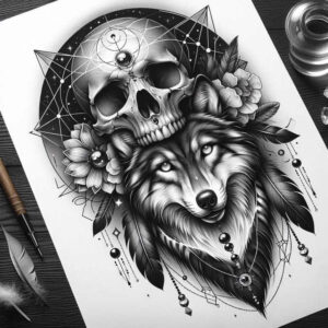 wolves tattoo design ideas contoured forms moon howler strength and power