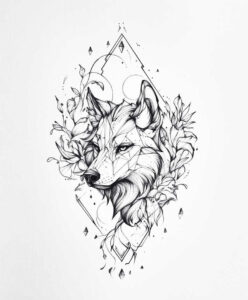 wolves tattoo design ideas Surrealism timeless moonlit watcher for stomach