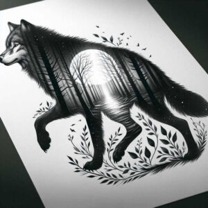 wolves tattoo design ideas Realism micro detail nature\'s ghost meaning courage