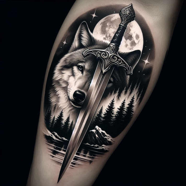 wolves tattoo design ideas Realism true skin night stalker for hip