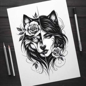 wolves tattoo design ideas classic shading nocturnal strength represents determination