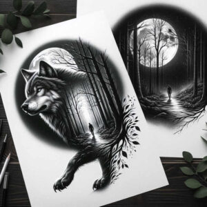 wolves tattoo design ideas precise lines pack leader stands for perseverance