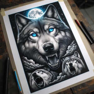 wolves tattoo design ideas high-contrast rugged survival for side torso