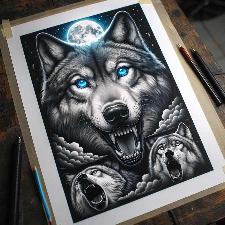 wolves tattoo design ideas high-contrast rugged survival for side torso