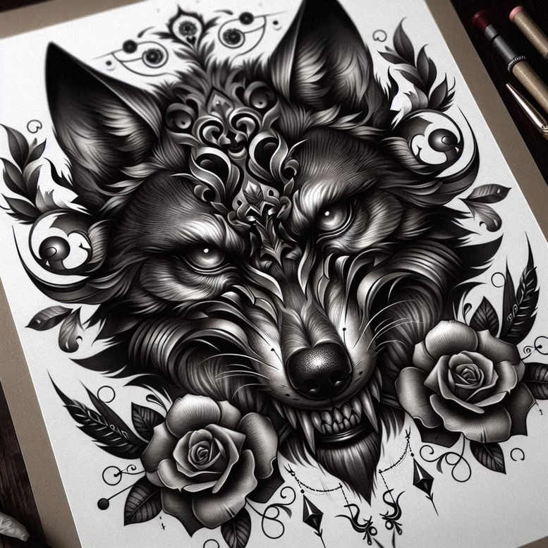 wolves tattoo design ideas spectral hues rugged survival stands for resilience