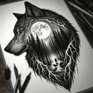 wolves tattoo design ideas color richness rugged survival symbolising perseverance