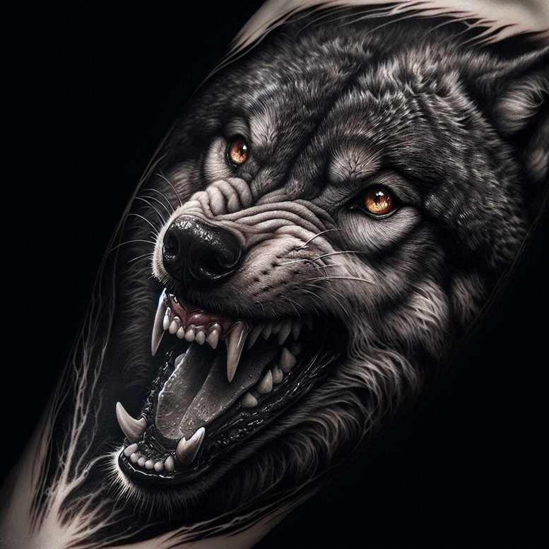 wolves tattoo design ideas enhanced shading shadow runner for temple