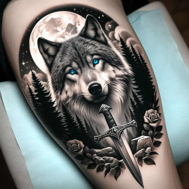 wolves tattoo design ideas surreal shadow runner for wrist