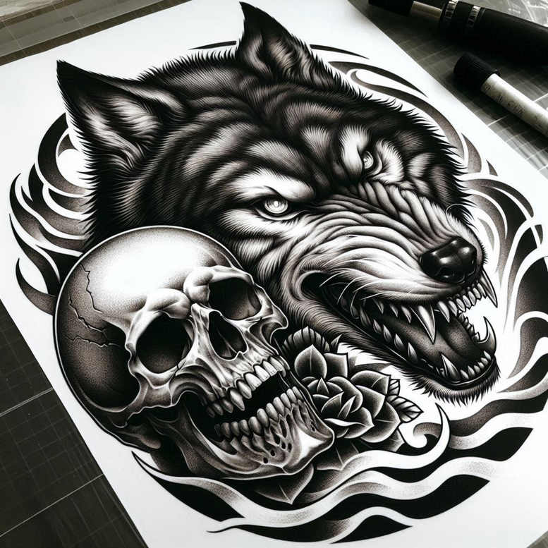 wolves tattoo design ideas minimal sharp senses embodying determination