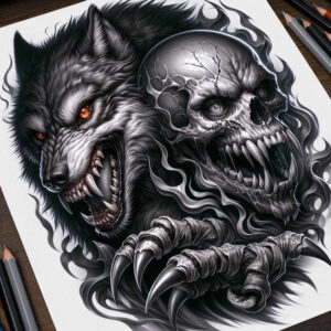 wolves tattoo design ideas ambiguous space silent howl for forearm