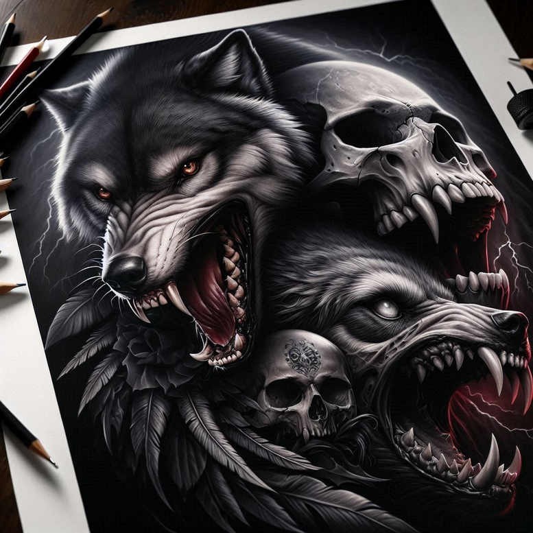 wolves tattoo design ideas contoured forms silent howl meaning perseverance