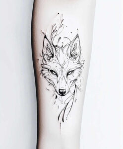 wolves tattoo design ideas Realism inner glow silent predator for lower thigh