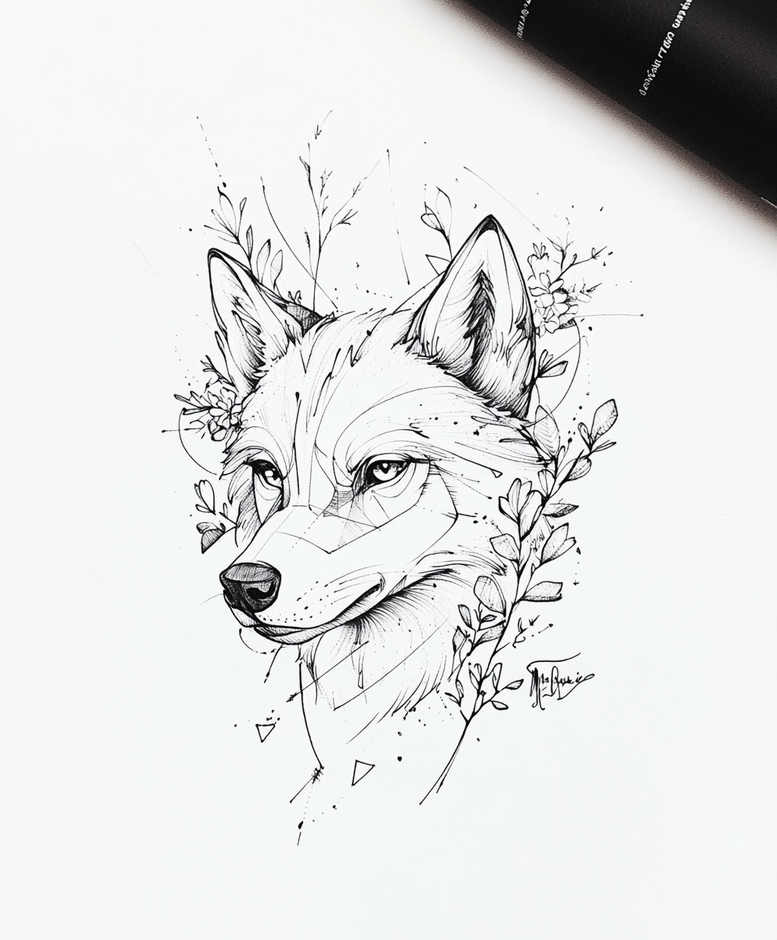 wolves tattoo design ideas Surrealism unreal spirit of the wild for triceps