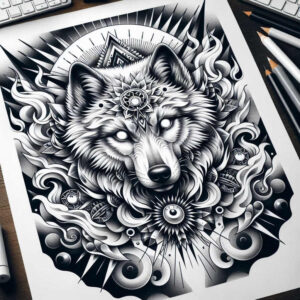 wolves tattoo design ideas Realism perfect proportions wild soul for calf
