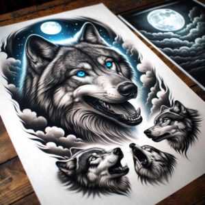 wolves tattoo design ideas dream motifs wild soul for lower leg