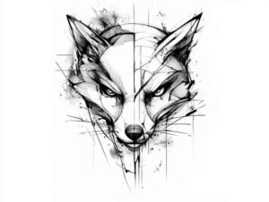 wolves tattoo design ideas Surrealism ethereal glow wild soul symbolising strength
