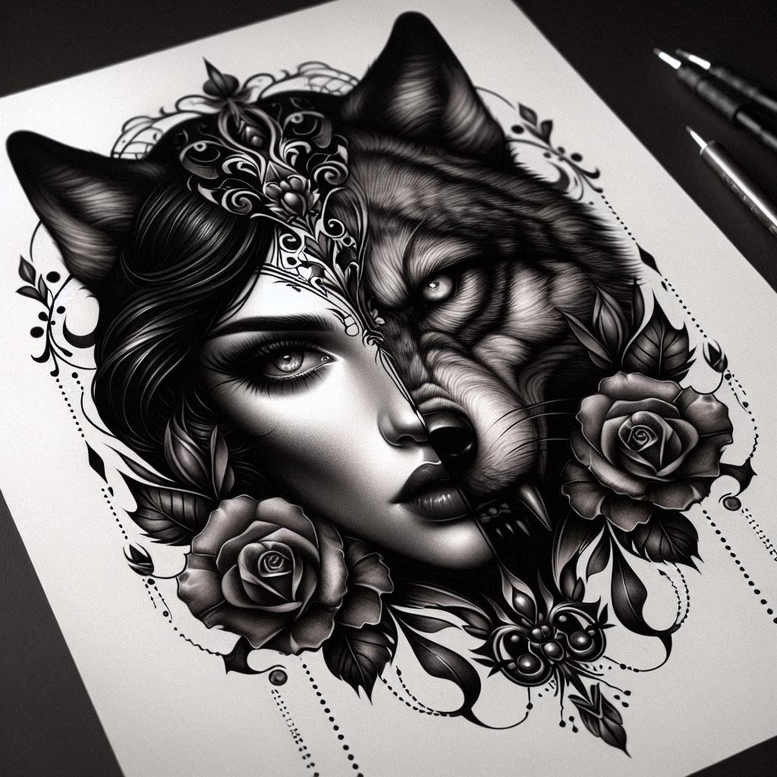 wolves tattoo design ideas intricate shading wilderness call for palm