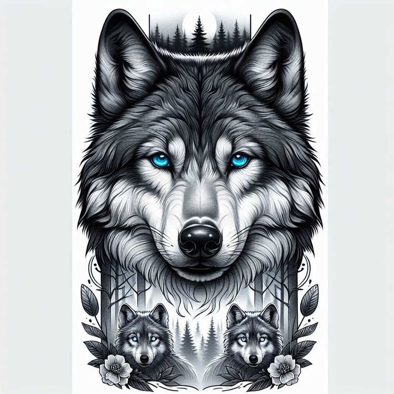 Wilki - Free tattoo design ideas ai genereted - inkby.ai