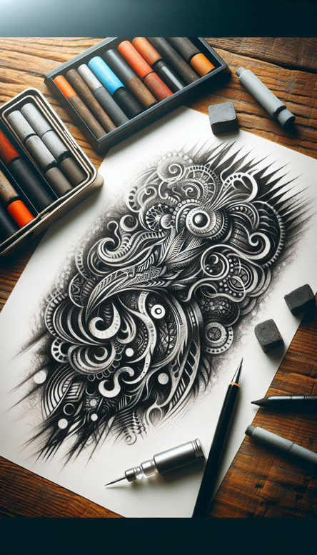 monochromatic-background-smooth-background-radiating-lines – tattoo design ideas free ai generated – Gallery: backgrounds-inkby-ai