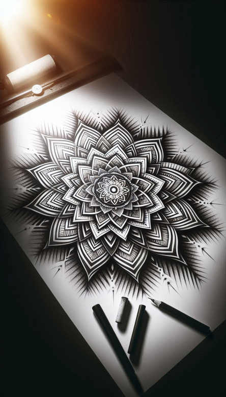 background-surface-vignette-background-mandala-grid – tattoo design ideas free ai generated – Gallery: backgrounds-inkby-ai