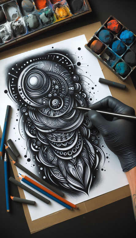 textural-depth-depth-background-cosmic – tattoo design ideas free ai generated – Gallery: backgrounds-inkby-ai