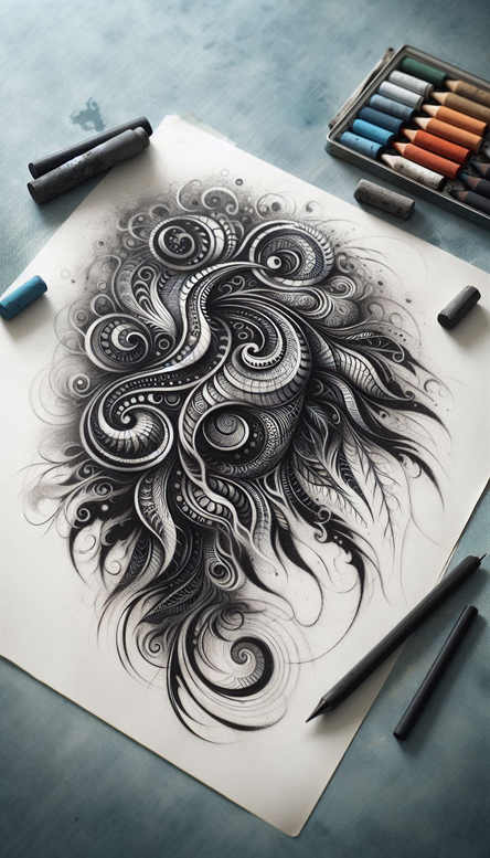 backgrounds-tattoo-designs-ideas-ai-generated--vibration-geometric-art-for-upper-chest
