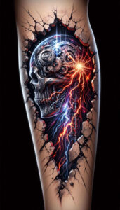 metallic-details-skin-texture-for-back – tattoo design ideas free ai generated – Gallery: biomechanics-inkby-ai
