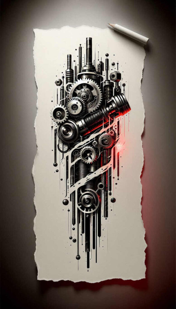 biomechanics tattoo design ideas enigmatic aura dynamic curves for shin