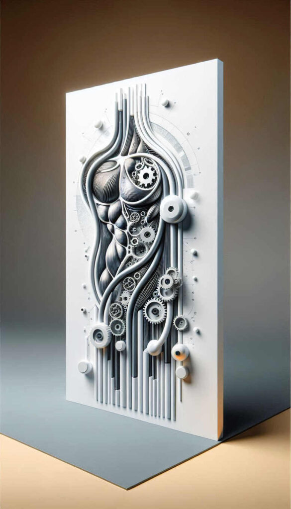 biomechanics tattoo design ideas Realism real shadows fluid motion symbolising determination