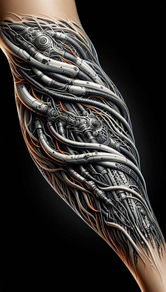 biomechanics tattoo design ideas glowing force vectors for lower arm