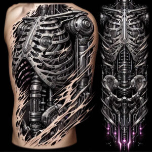 biomechanics tattoo design ideas luminous joint mechanics symbolising perseverance