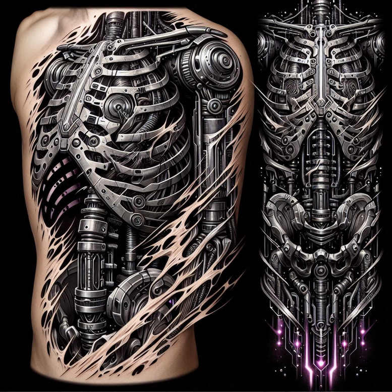 biomechanics tattoo design ideas luminous joint mechanics symbolising perseverance