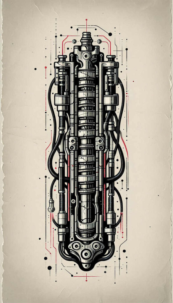 biomechanics tattoo design ideas matte-finish joint rotation for upper back
