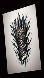 biomechanics tattoo design ideas vibrant kinetic flow for full back
