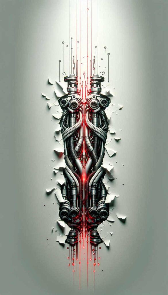 biomechanics tattoo design ideas Surrealism imaginative layered shading symbol of strength