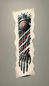 biomechanics tattoo design ideas color depth motor control for upper chest