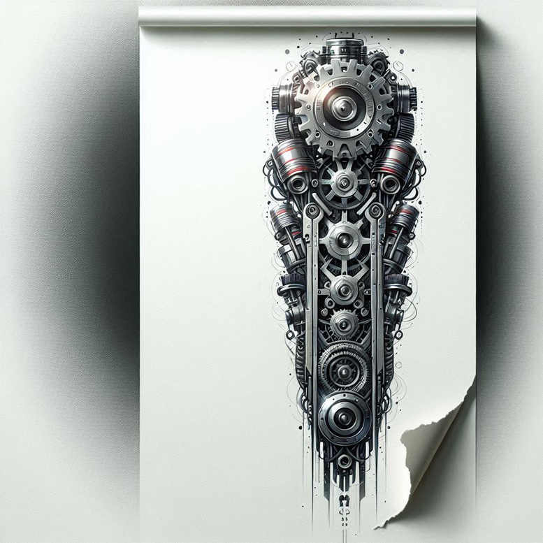biomechanics tattoo design ideas textural detail muscular structure for calf