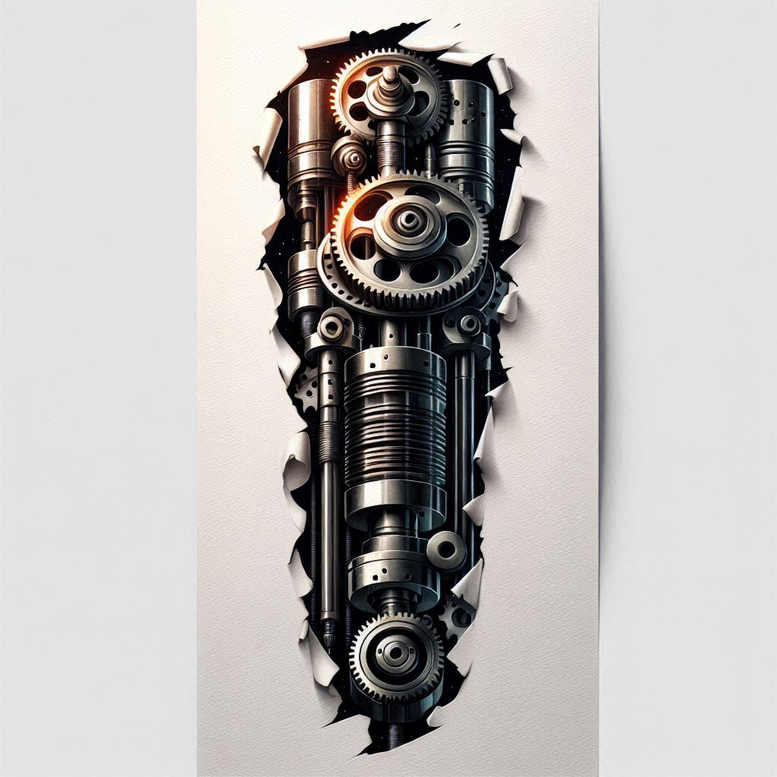 biomechanics tattoo design ideas Surrealism enigmatic organic forms for upper arm