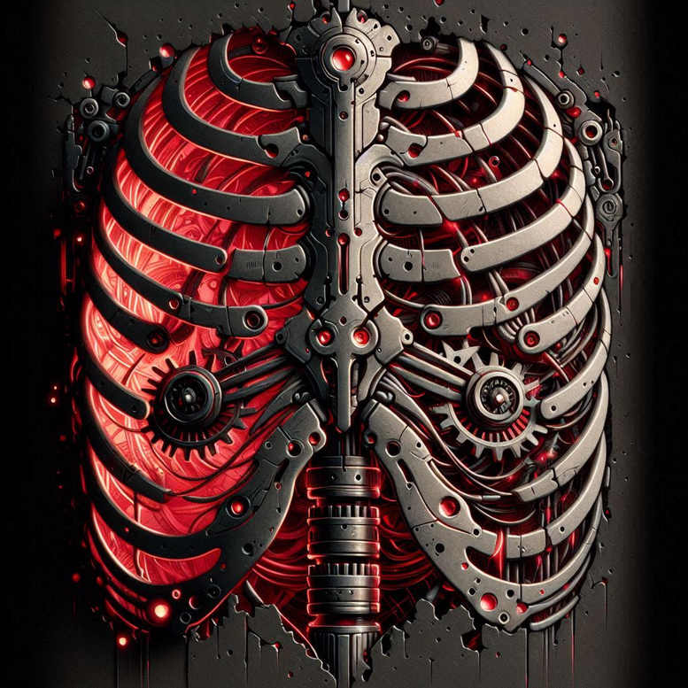 biomechanics tattoo design ideas Surrealism bizarre realistic muscle represents resilience