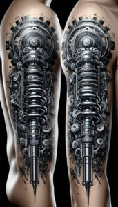 biomechanics tattoo design ideas Realism portrait realism tendons stands for determination